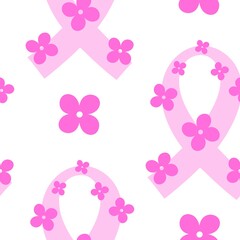 Breast cancer month seamless pink ribbon day mammogram pattern for medical accessories and medicine textiles