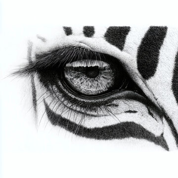 Dibujo del ojo de una cebra
