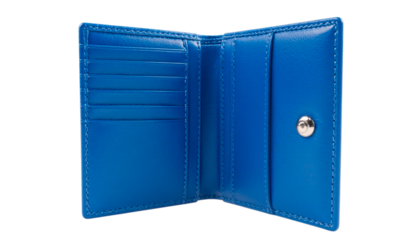 blue leather wallet