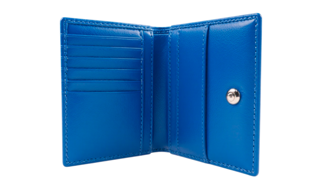 blue leather wallet