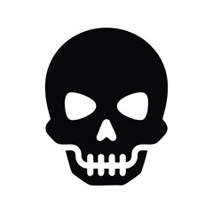 Black and White Skull with Hollow Eyes and Grinning Teeth for Symbolic or Decorative Use