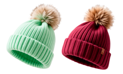 pair of knitted gloves isolated