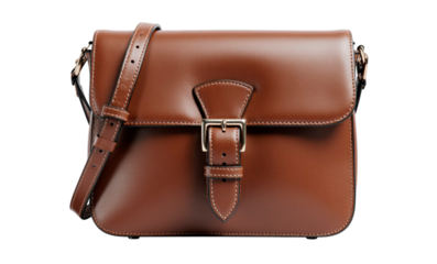 brown leather briefcase isolated