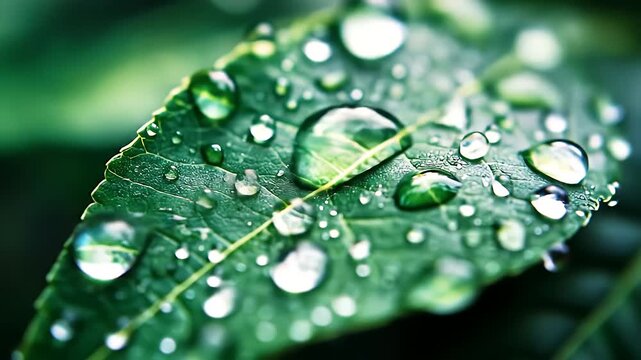 Close-up of a wet leaf with water droplets