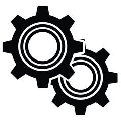 partnership  two gears connected  vector icon