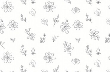 seamless floral background
Seamless botanical pattern with watercolor flowers, leaves and plants on a white background. Decorative design for textiles, wallpapers, wrapping paper, packaging and backgr