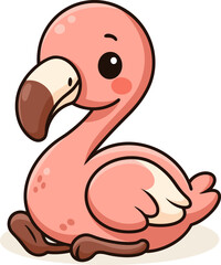 Elegant flamingo with pink feathers, standing gracefully. Great for tropical or exotic designs.