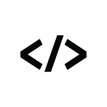 Close-up of a black coding symbol on a representing programming and software development concepts