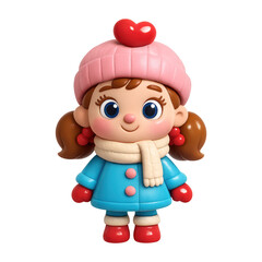 Obraz premium PNG Cute winter girl illustration