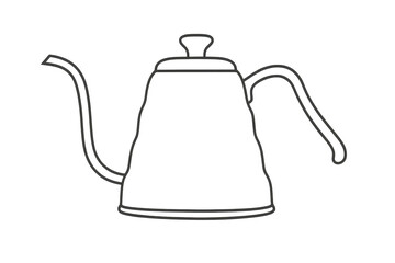 Obraz premium Minimalist gooseneck kettle for pour-over coffee, isolated on transparent background