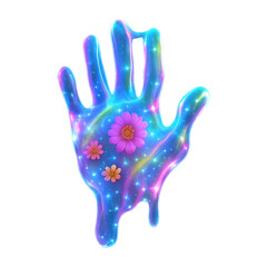 Fototapeta premium PNG Colorful cosmic hand illustration