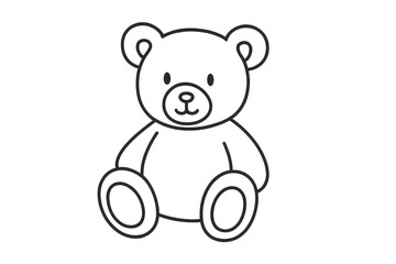 Obraz premium Adorable teddy bear outline drawing isolated on transparent background