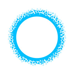 Vector dotted circle in bright cyan on white background. Abstract glowing ring with scattered dots, perfect for modern, tech, medical, and digital graphic design projects.