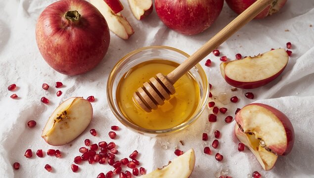 Sweeten the New Year with Apples and Honey, a vibrant Rosh Hashanah tradition, capturing hope and renewal with fresh fruit and golden honey for a delicious celebration