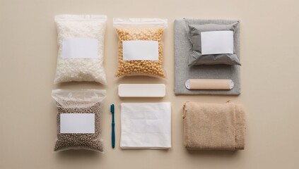 Eco-friendly travel kit essentials for mindful journeys featuring sustainable toiletries, cozy towel, and thoughtfully packed travel necessities for conscious travelers