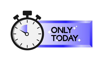 Flat only today megaphone for promotion design. Speech bubble icon symbol. Vector illustration
