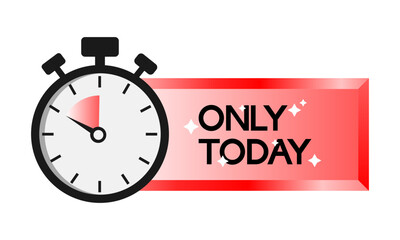 Flat only today megaphone for promotion design. Speech bubble icon symbol. Vector illustration
