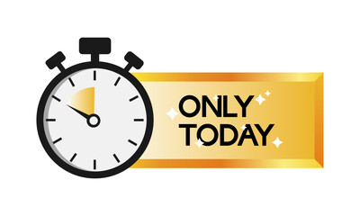 Flat only today megaphone for promotion design. Speech bubble icon symbol. Vector illustration
