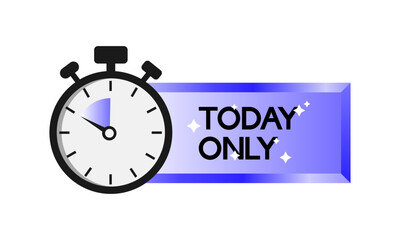 Flat only today megaphone for promotion design. Speech bubble icon symbol. Vector illustration