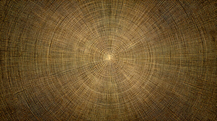Fototapeta premium Abstract Gold Burlap Texture with Concentric Circle Pattern for Vintage Rustic Wallpaper Background Design