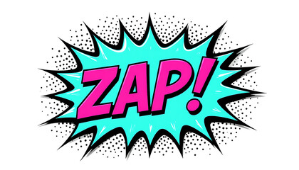 Zap! comic book pop art explosion speech bubble