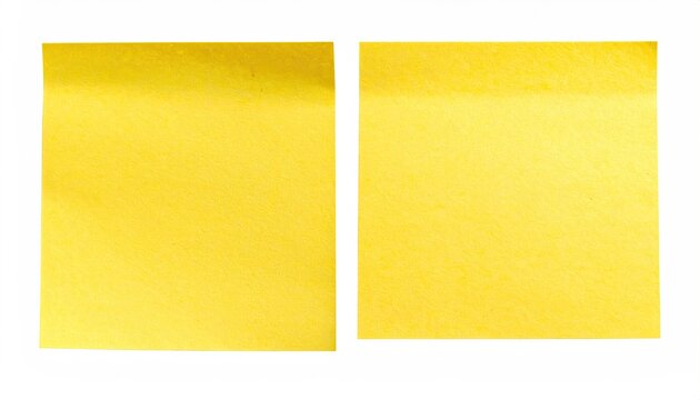 Two Yellow Notes on White. Simple, clean background. For office use, reminders