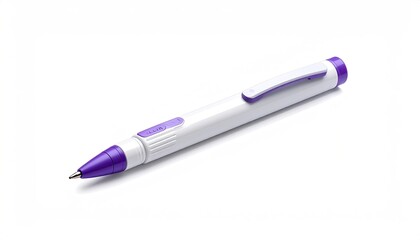Ballpoint pen writes on white. Office tool for writing notes, signing forms