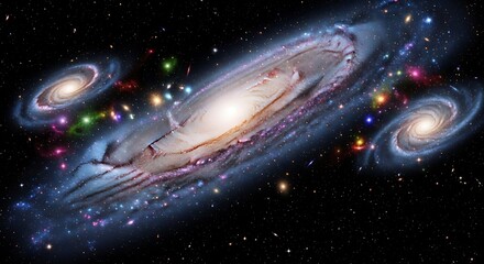 Galaxy Cluster in Deep Space.