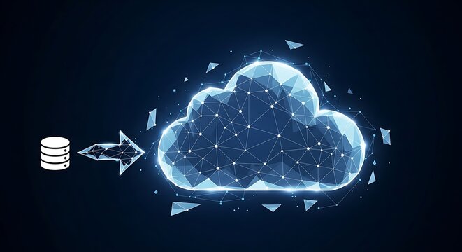 Cloud Database Migration Illustration.