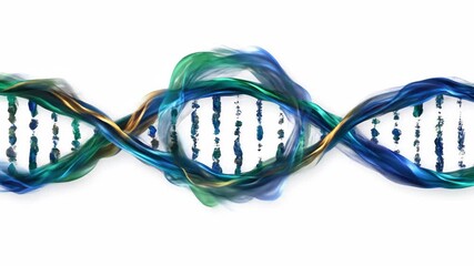 Vibrant, flowing strands of DNA symbolizing life and scientific discovery - Powered by Adobe