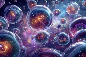 Abstract Colorful Space Bubbles
