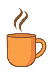 Simple Coffee Cup Illustration – Minimalist Hot Beverage Mug Clipart for Cafe, Breakfast & Drink Designs