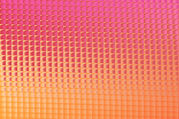 A captivating gradient of pink and orange hues, creating a visually appealing background with a geometric pattern of small, raised squares