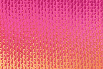 Intricate pattern of pink and orange triangles, creating a visually stunning texture, evoking a sense of depth and complexity in its geometric arrangement