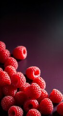 Close Up Fresh Raspberries.