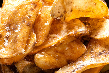 golden fried potato cheese crisps