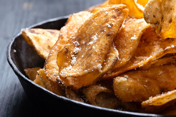 golden fried potato cheese crisps
