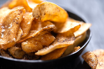 golden fried potato cheese crisps