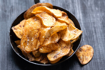 golden fried potato cheese crisps
