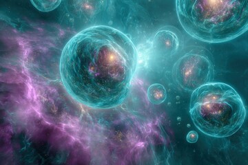 Abstract Cosmic Bubbles In Nebula