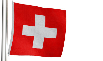 High-quality switzerland national flag flag waving on a flagpole with official elements - Symbol of culture, heritage, and patriotism
