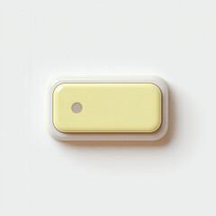 Light switch on a wall with white button and electrical control icon