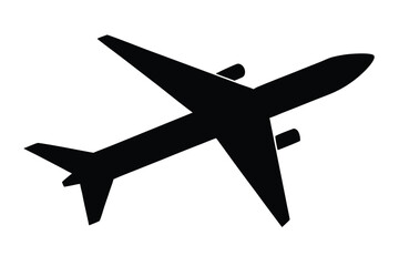 passenger jet vector icon silhouette