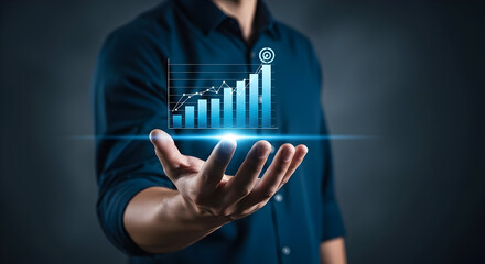 Holding Business Growth Graph Showing Positive Financial Projections and Economic Success in a Modern Style