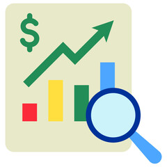 Analysis Report Icon, Mini Illustration Relate To Capital Market, Market Research. Use For Modern Concept, Ui, Ux Web And App Development.