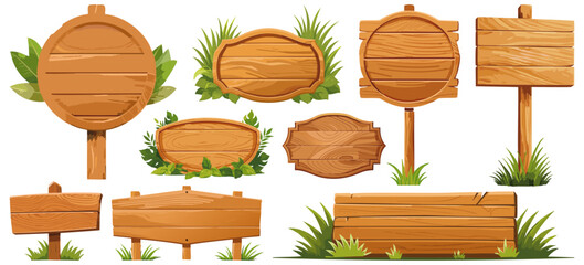 木製看板ベクターイラストセット