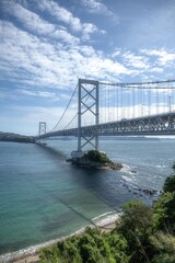 兵庫県南あわじ市　鳴門大橋と渦潮のある風景
