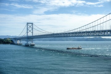 兵庫県南あわじ市　鳴門大橋と渦潮のある風景
