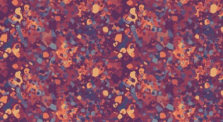 Abstract watercolor splatter seamless pattern in red purple and orange tones
