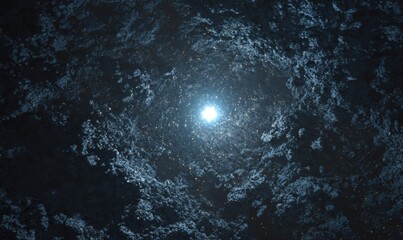 Moonlit Sky - Ethereal Glow Through Clouds on a Dark Night.